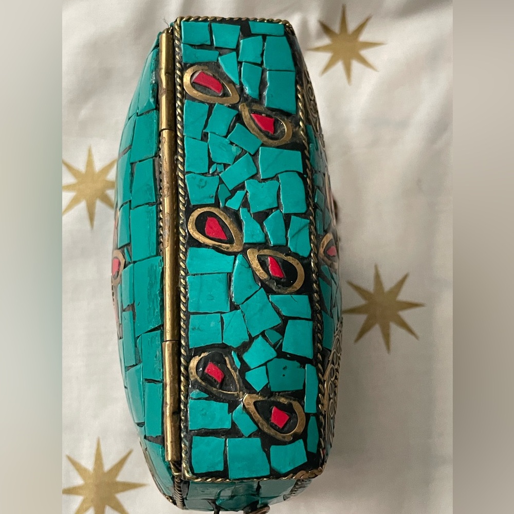 Vintage Handmade Hard Shell Mosaic Crossbody - Picture 8 of 9